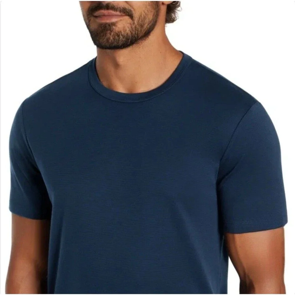 Banana Republic Men’s S Luxe Touch Performance Tee 100% Cotton Dark Blue Knit